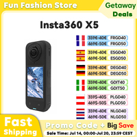 Insta360 X5 Camera Waterproof 8K 360° Action Cam Lenses8K 30fps 360° Video X5 Action Camera Wind Guard 185mins New original