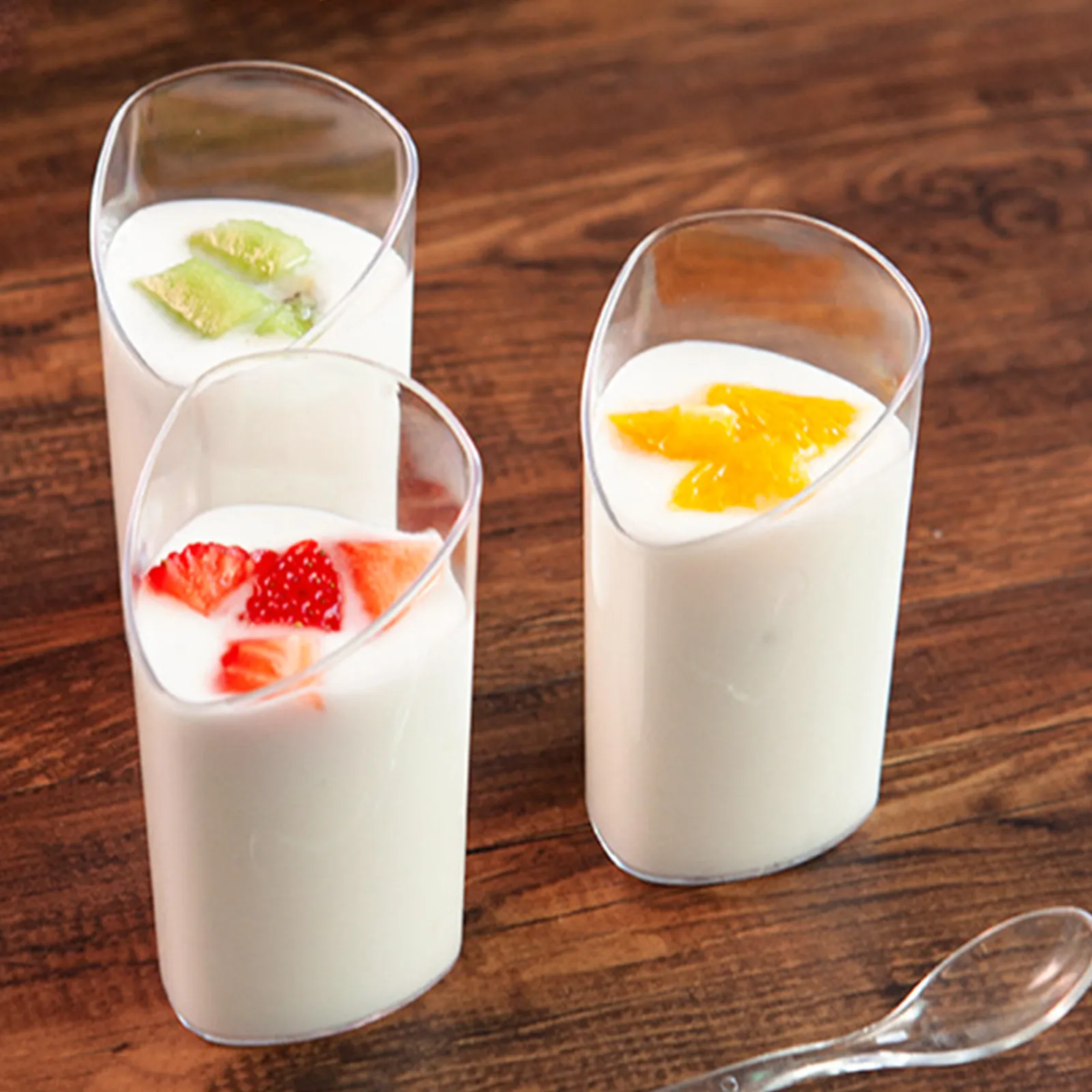 

1Set Plastic Dessert Cups Transparent Mousse Cups Household Multi-Function Tiramisu Pudding Party Supply Large Capacity