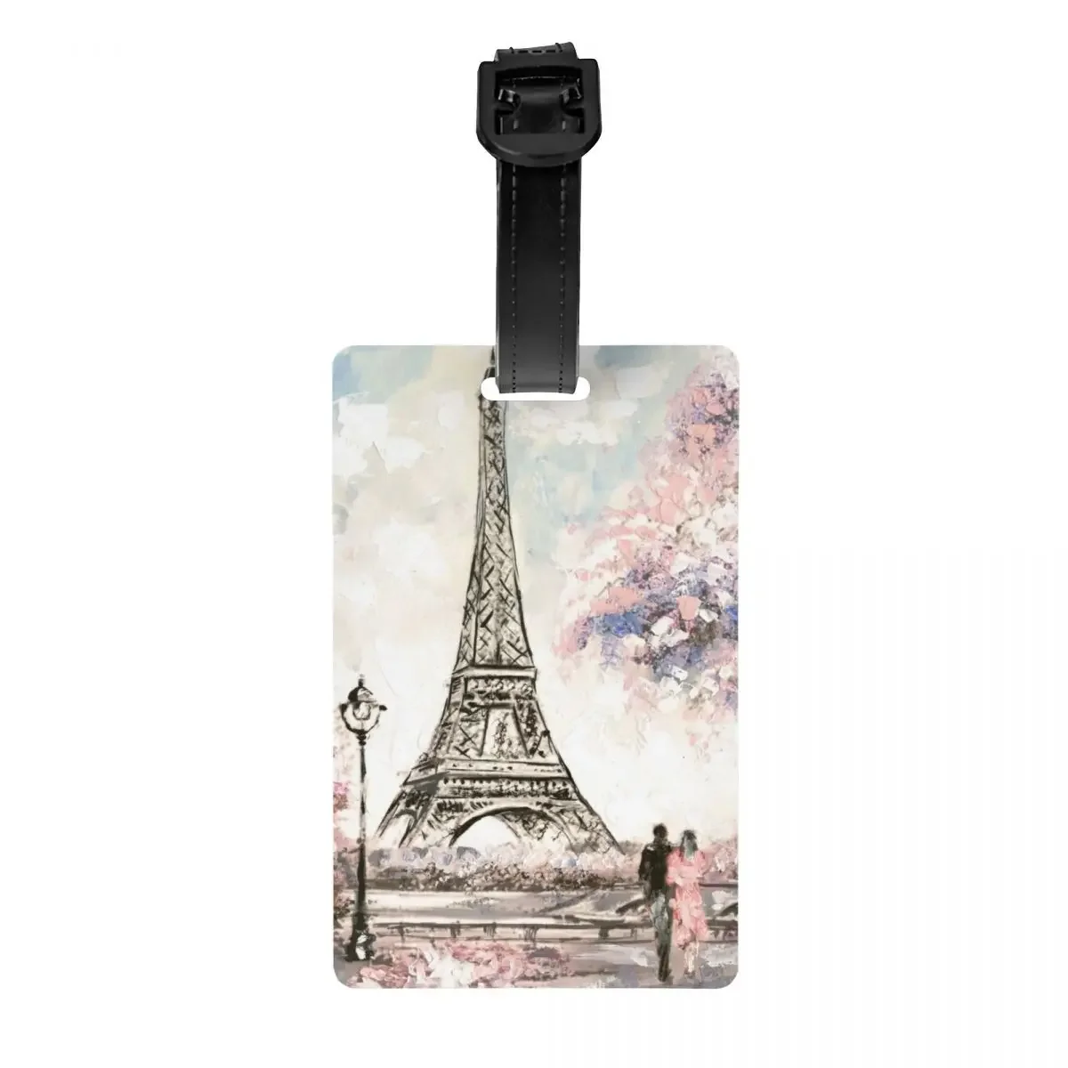 Eiffel Tower Paris Luggage Tag for Suitcases Romantic French Love Privacy Cover Name ID Card