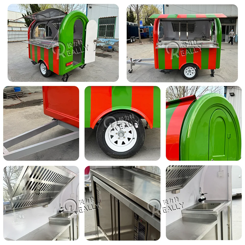 Commercial Concession Street Food Cart Mobile Coffee Fast Food Trailer Fully Equipped Street Food Truck For Sale view 5