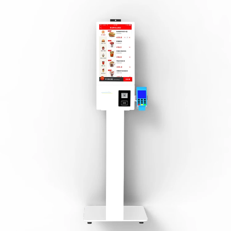 

Self Service Kiosks For Restaurant Barcode Scanner Indoor Cash Payment Kiosk Advertising Food Kiosk For Mall