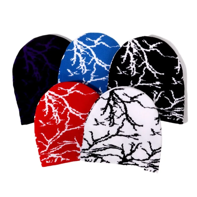 

Cross-border Lightning Double-sided Pattern Knitted Hat Is Trendy, Versatile and Fashionable for Outdoor Cold Protection