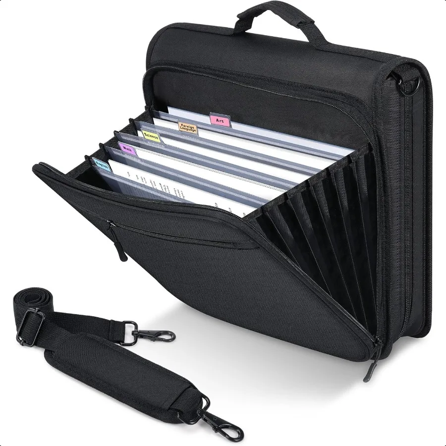 

Zipper Binder 2 Inch 3 Ring Binder with MultiPocket 500 Sheet Capacity 5 Tab Expanding File Folder Zipper Bag for School Office