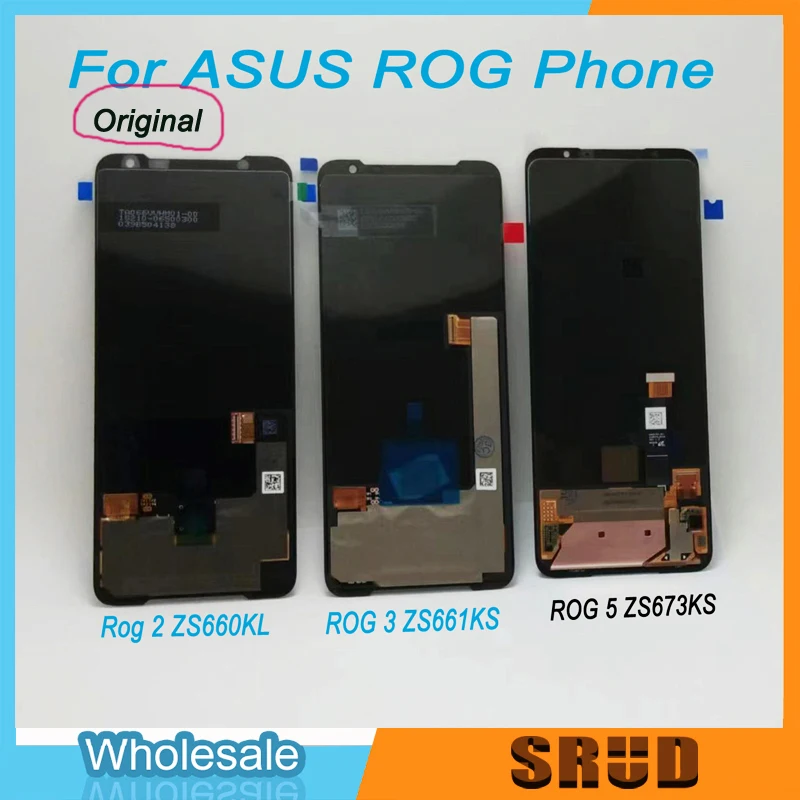 1pcs Original LCD For ASUS ROG Phone 2 3 5 6 7 pro LCD Display Touch Screen Digitizer Assemby replace parts