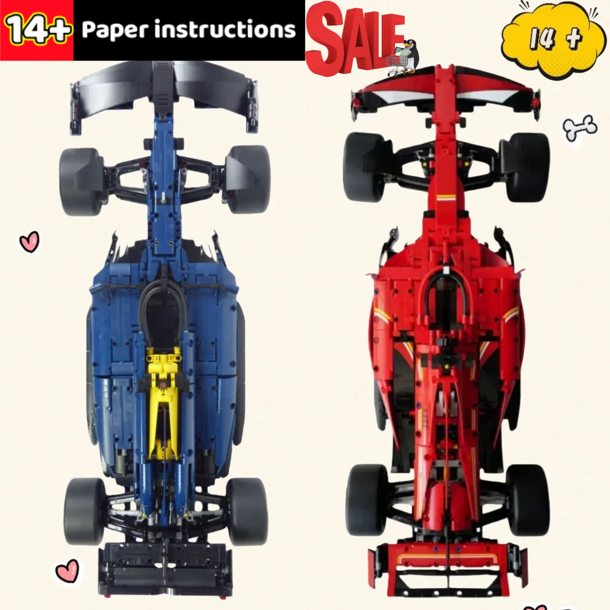 

2025 Новый Технический 42206 42207 Красный Синий Строительный Спортивный Гоночный Автомобиль Блоки Город Супер Автомобиль Кирпичи Рождественские Подарки Домашний Декор