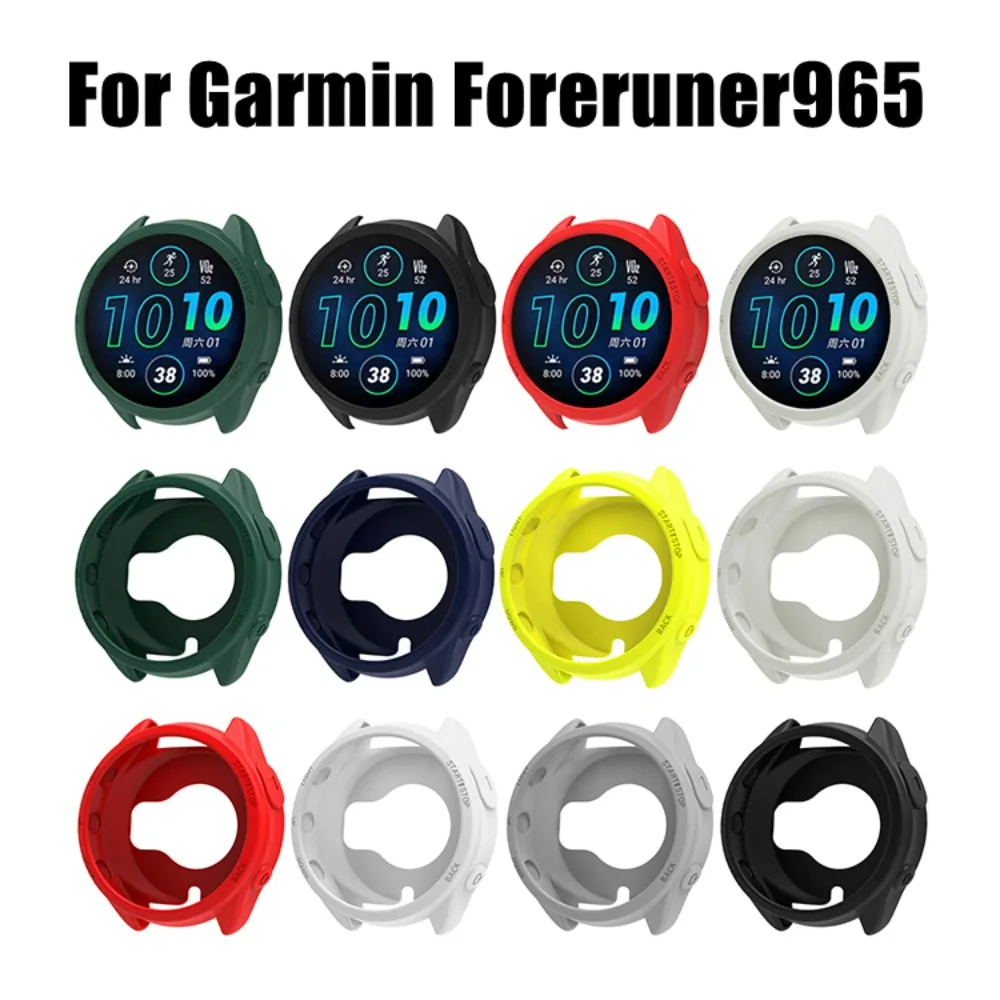 Silicone Protector Case Shockproof Colorful Shell Bumper Frame Scratch-resistant Fall Prevention for Garmin Foreruner965