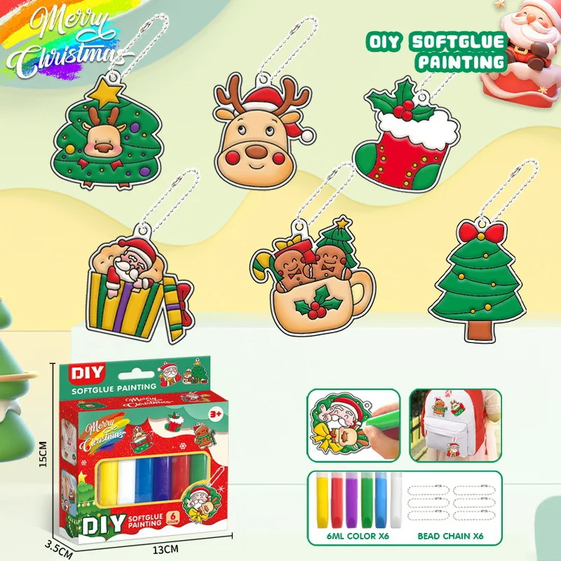 3d diy sem assar cola pintura graffiti placa de cristal dos desenhos animados pingente halloween natal chaveiro dinossauro aniversário crianças presente