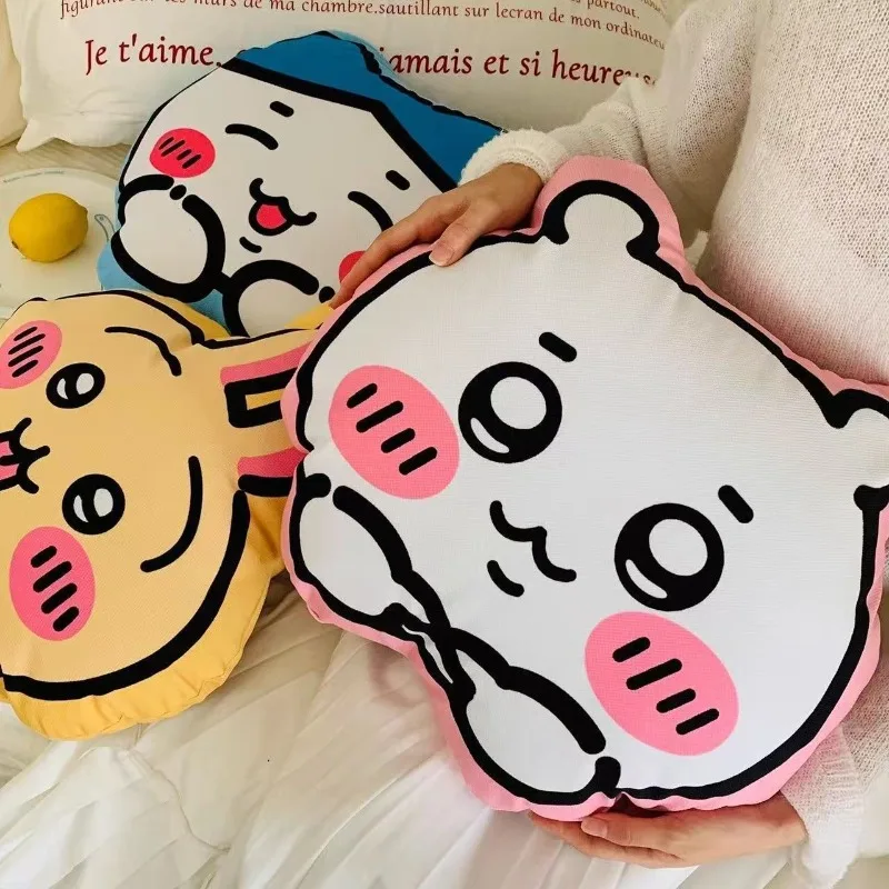 

Anime Kawaii Chiikawa Small Eight Usagi Plush Pillow Sofa Back Cushion Irregular Shaped Hugging Pillow Creative Decoration Cute