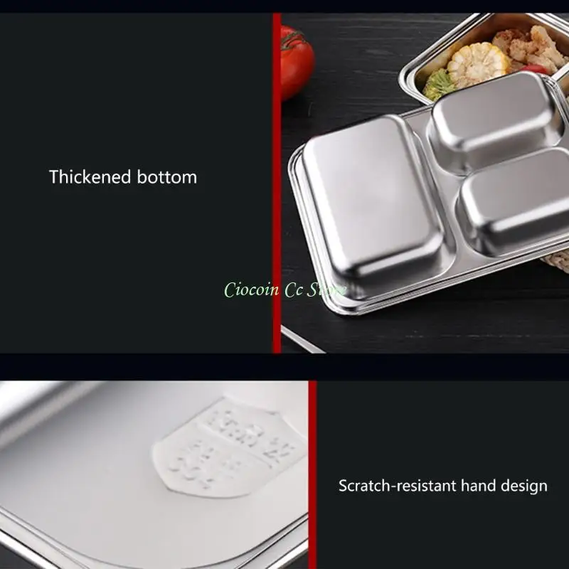 X90F Stainless Steel Divided Dish for Kids Storage Solution with Compartments