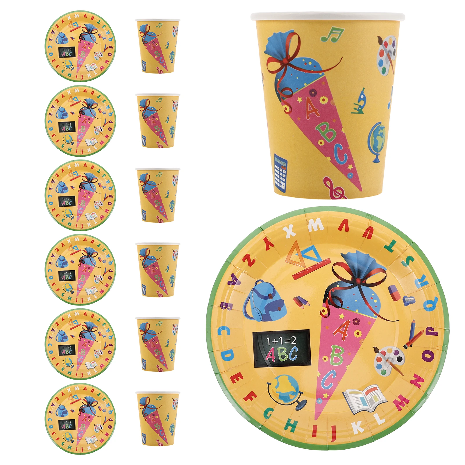 

32pcs Kids Paper Plates Back To School Party Farm Animal Dessert Plates Disposable Tableware For Children'S Events Large