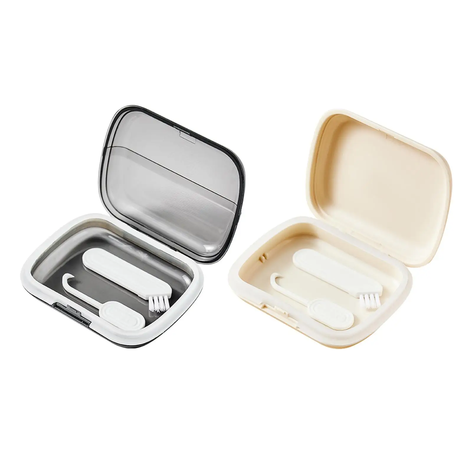 Travel Retainer Case Storage Boxes with Hook and Brush Silicone Sealed Portable