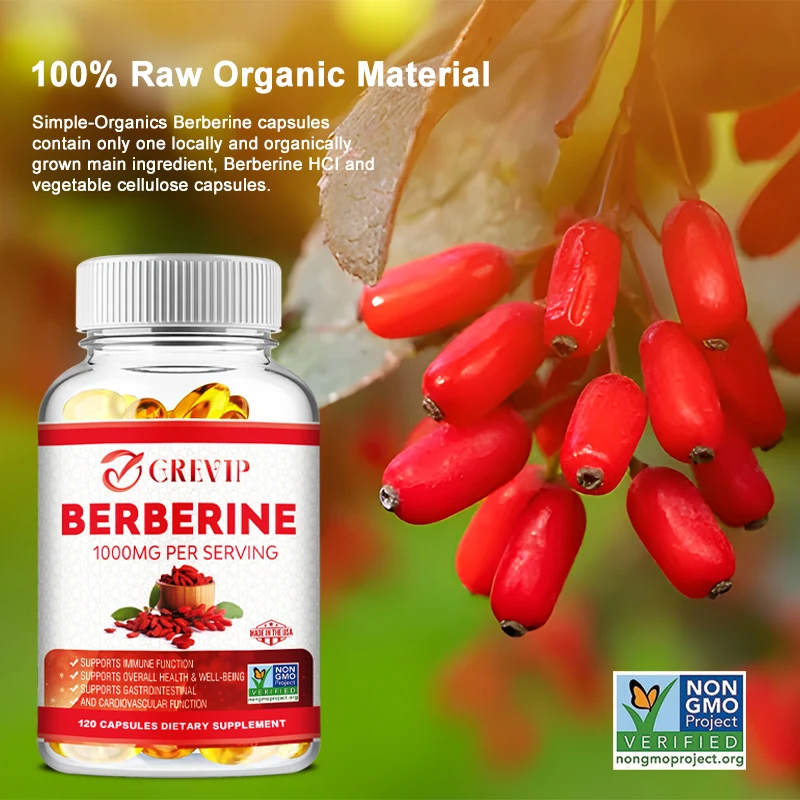 Berberine Extract Capsules - Supports Heart Health, Immune System, Healthy Gastrointestinal Tract