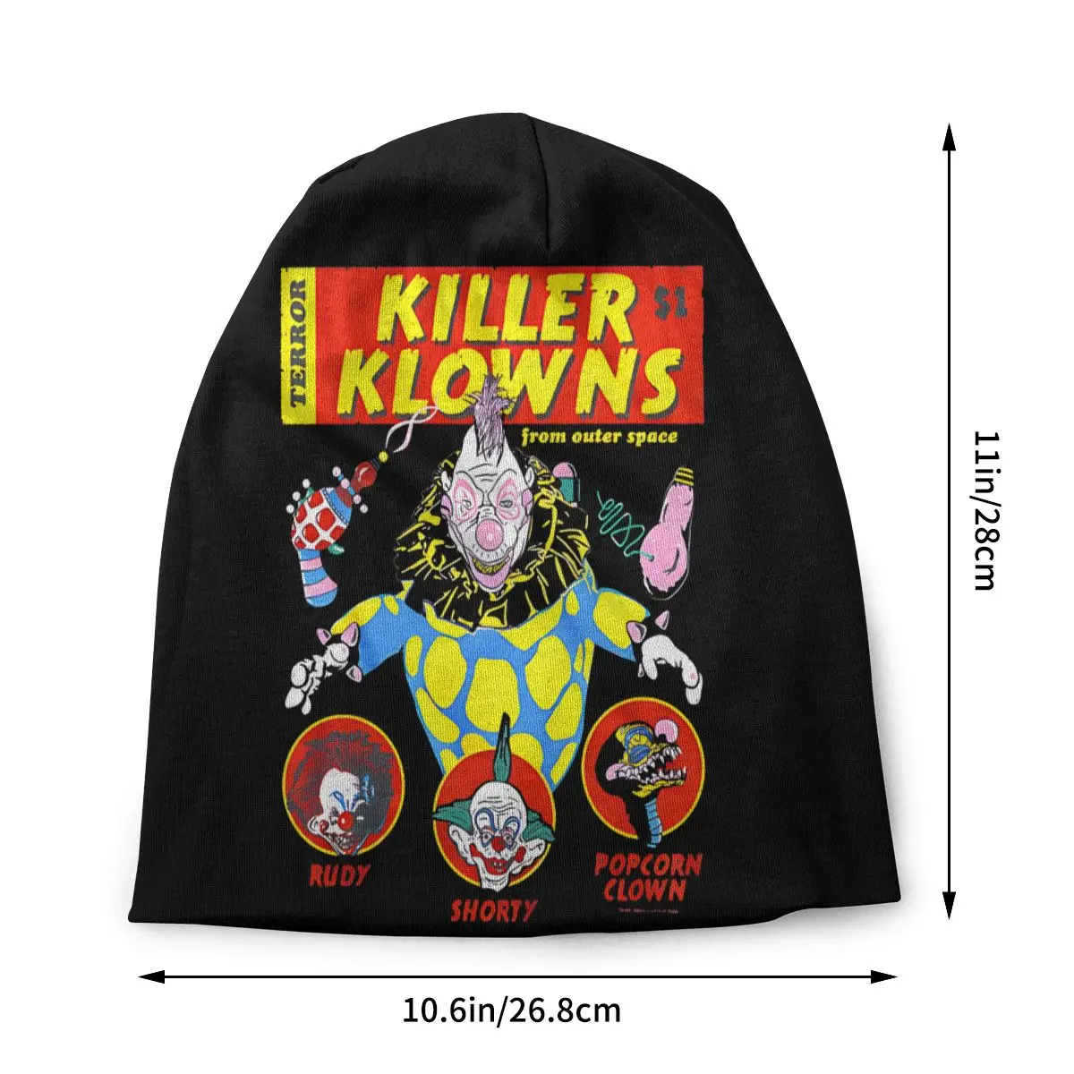 Killer Klowns من الفضاء الخارجي ، قبعات رقيقة في الهواء الطلق ، بونيه هزلي Kownzilla ، قبعات قبعات قبعات قبعات خاصة للجمجمة