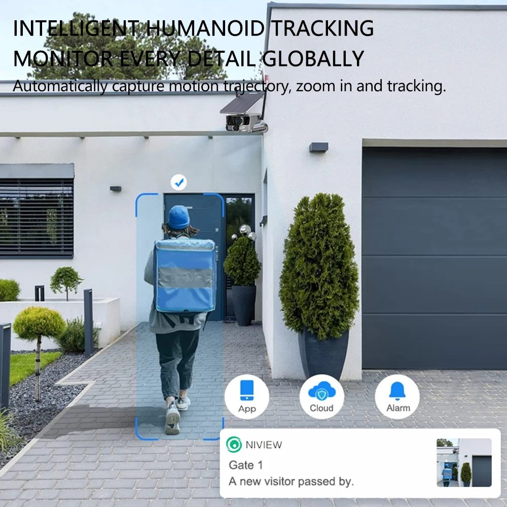 ALLCHN 4K 8MP 4G Dual Lens Solar Camera See-Through Outdoor 4x Zoom Human Detection Security Protection Surveillance Camera