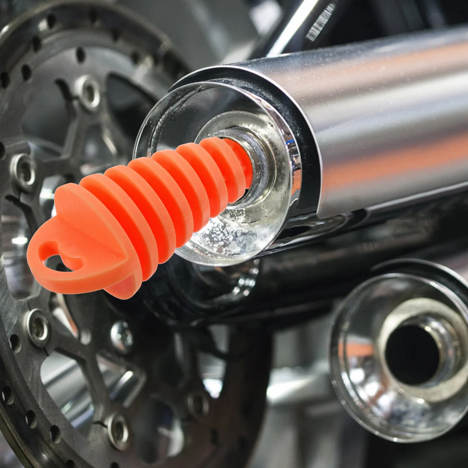 

Exhaust Wash Plug Motorcycle Accessories Waterproof Tailpipe PVC Orange Easy Installation Durability Long-lasting