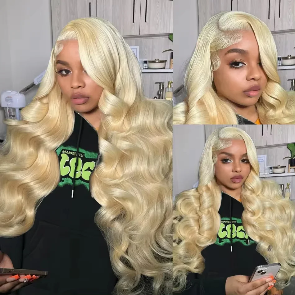 Perruque Lace Front Wig Body Wave Naturelle, Cheveux Humains, Couleur Blond Miel, 13x4, 13x6, 210 HD, Densité 613, pour Femme