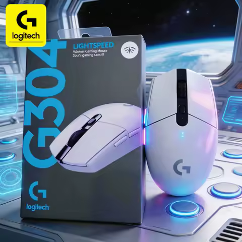 Logitech G304/G203 2.4G wireless technology, compatible with PC and Mac devices.