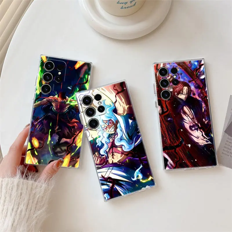 

Anime One Characters Piece S26 Ultra Case For Samsung Galaxy S25 S26 S24 S23 Ultra S22 S20 Plus S21 FE A57 5G Clear Phone Cover