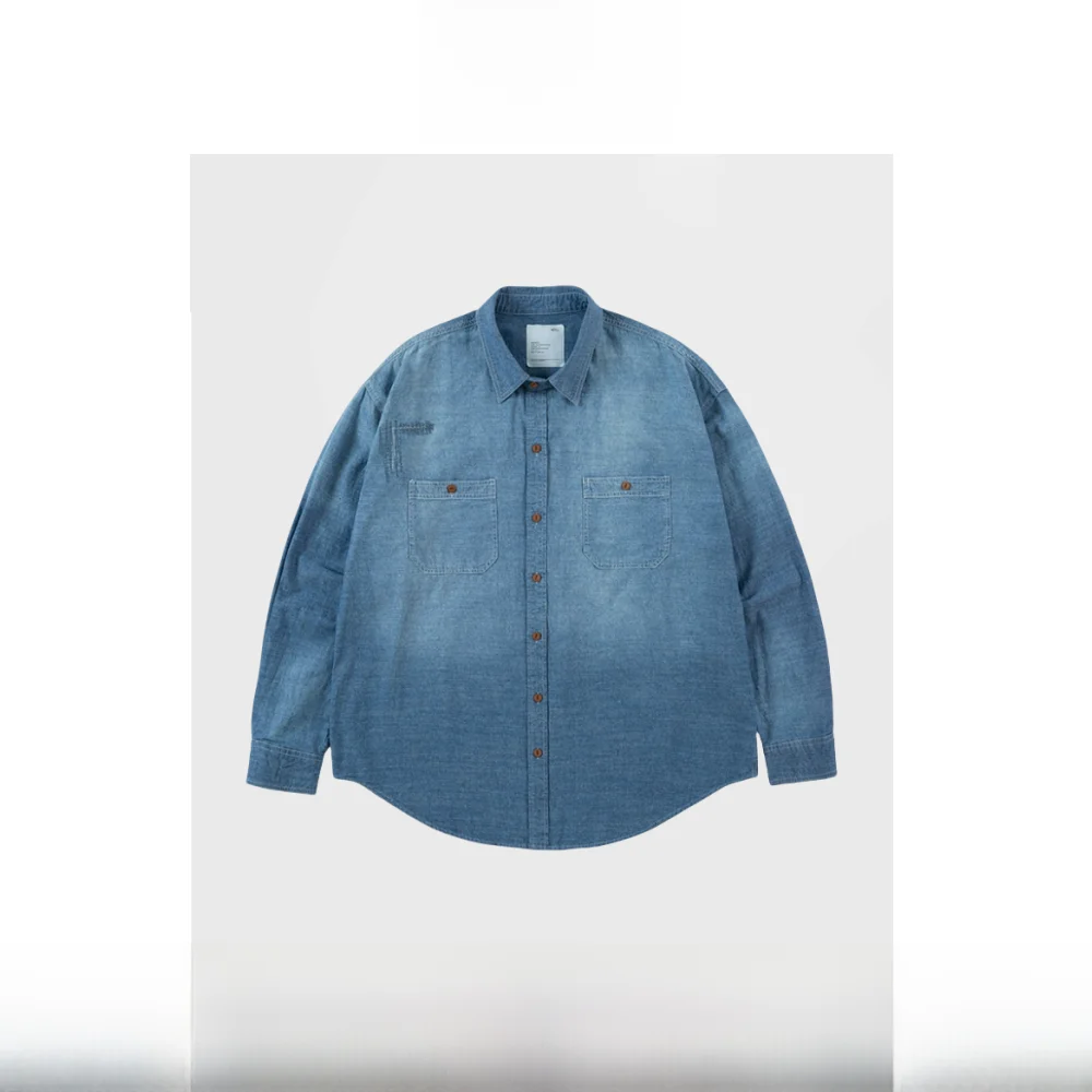 

Wenle Yu Men's Loose Fit Long Sve Thin Waed Denim irt Casual Youth Sle Spring Autumn Winter Faion Big Size Top