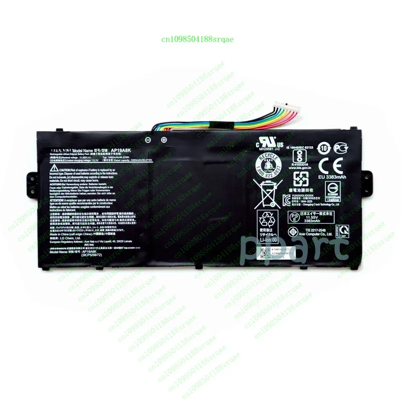 

Новый оригинальный OEM аккумулятор AP19A8K для Acer Chromebook Spin 311 CP311 3ICP5/58/72% 100 тест