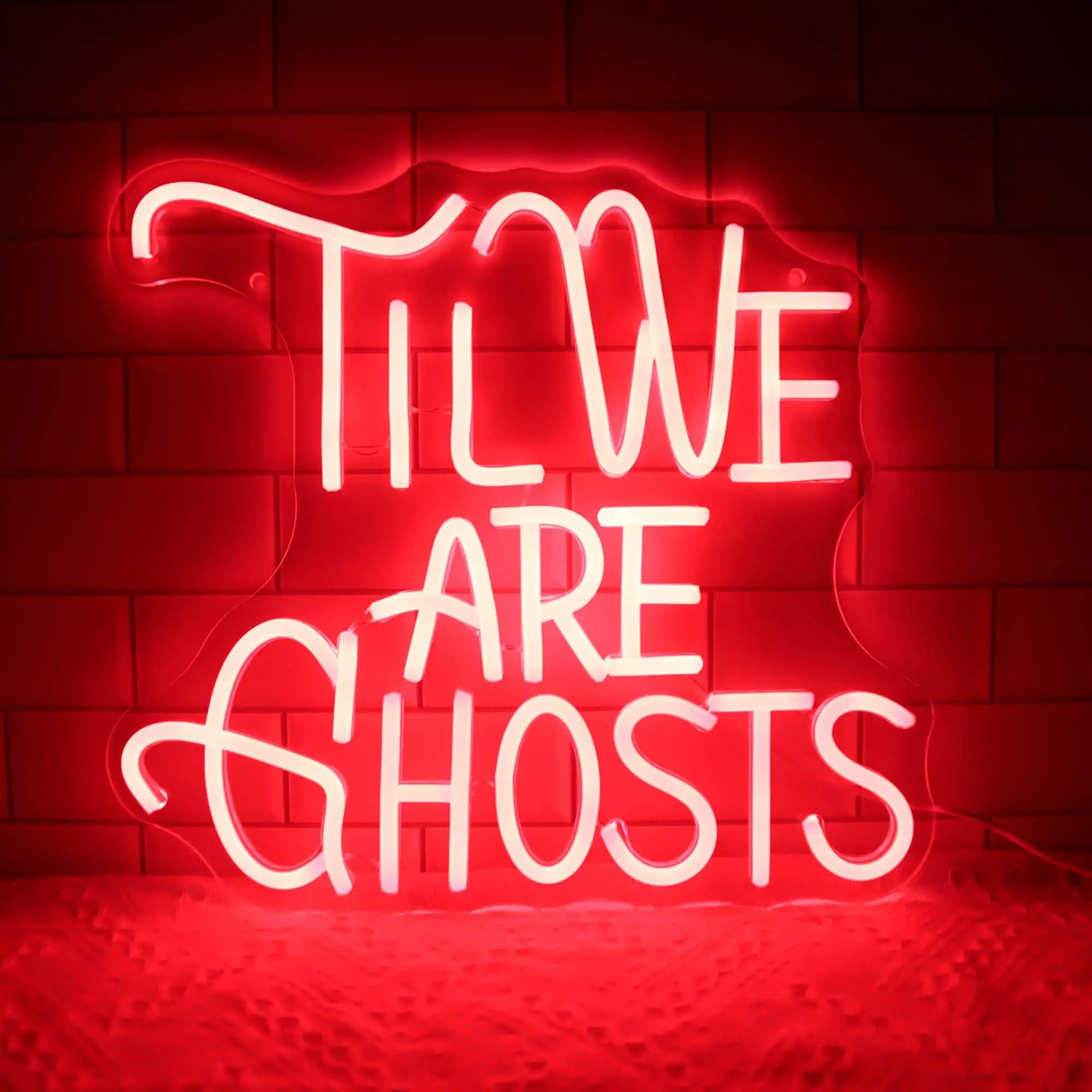 

Til We're Ghost Neon Signs Wall Decor for Halloween Bedroom Party Club Pub Bar Shop Gifts Kids Room Neon Sign