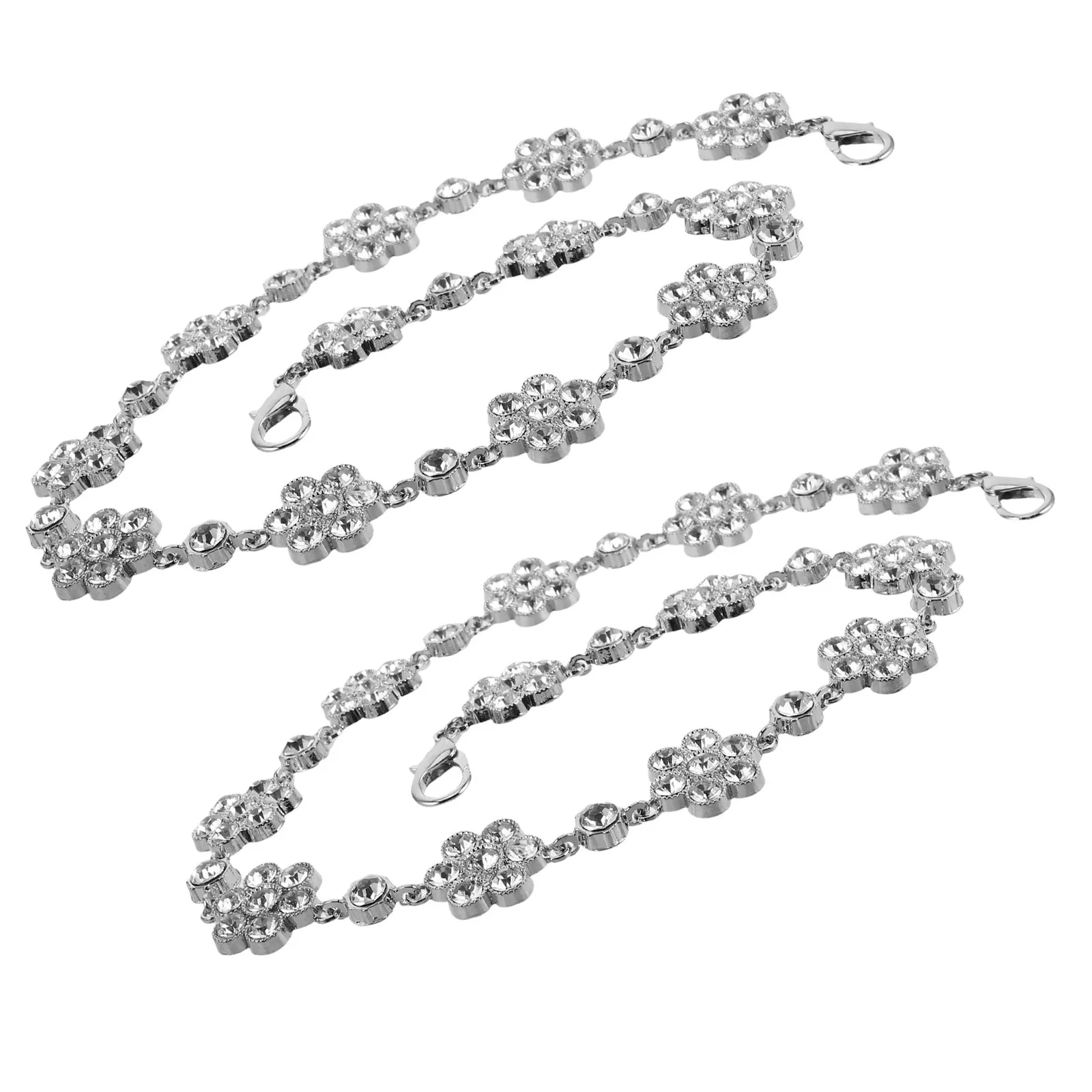 2Pcs Rhinestone Chain for Bags Stylish Adjustable Purse Chain Replacement Universal Fit for Crossbody Tote Clutch Rhinestone Bag