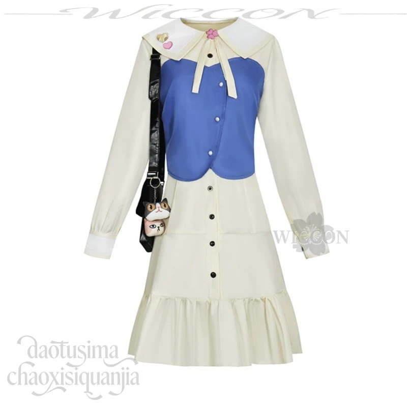 

Project Sekai Momoi Airi Cosplay Full Set Open Up My Feelings Cute JK Dress Bow Handbag Earrings Synthetic Wig
