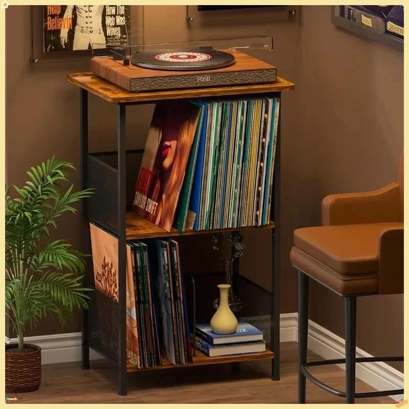 Подставка для проигрывателя пластинок до 200 альбомов, виниловый стол для хранения с удлиненным деревянным столом, держатель проигрывателя пластинок для альбомов