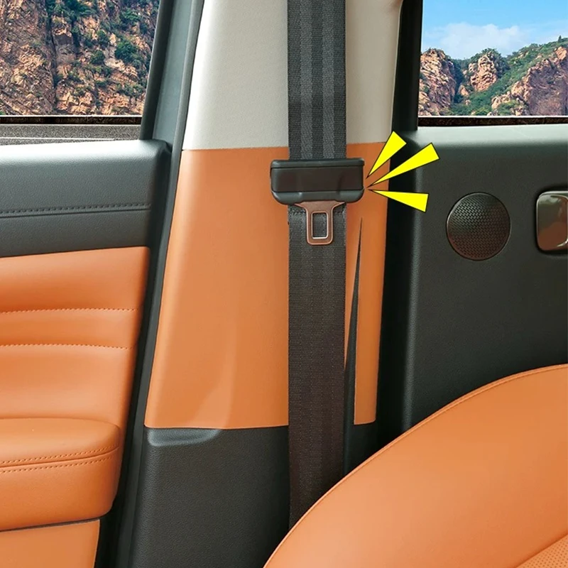 For 2024 Haval H9 Gen 2 B Pillar Seat Belt Protective Leather Sticker Anti Collision Center Pillar Pad Interior Modification