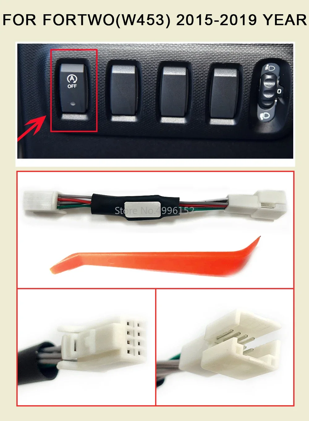 Pulsante Start-stop Per Smart Fortwo 450 E 451 2008-2015 – Sostituzione Diretta, ABS, 4 Pin, A4518204410