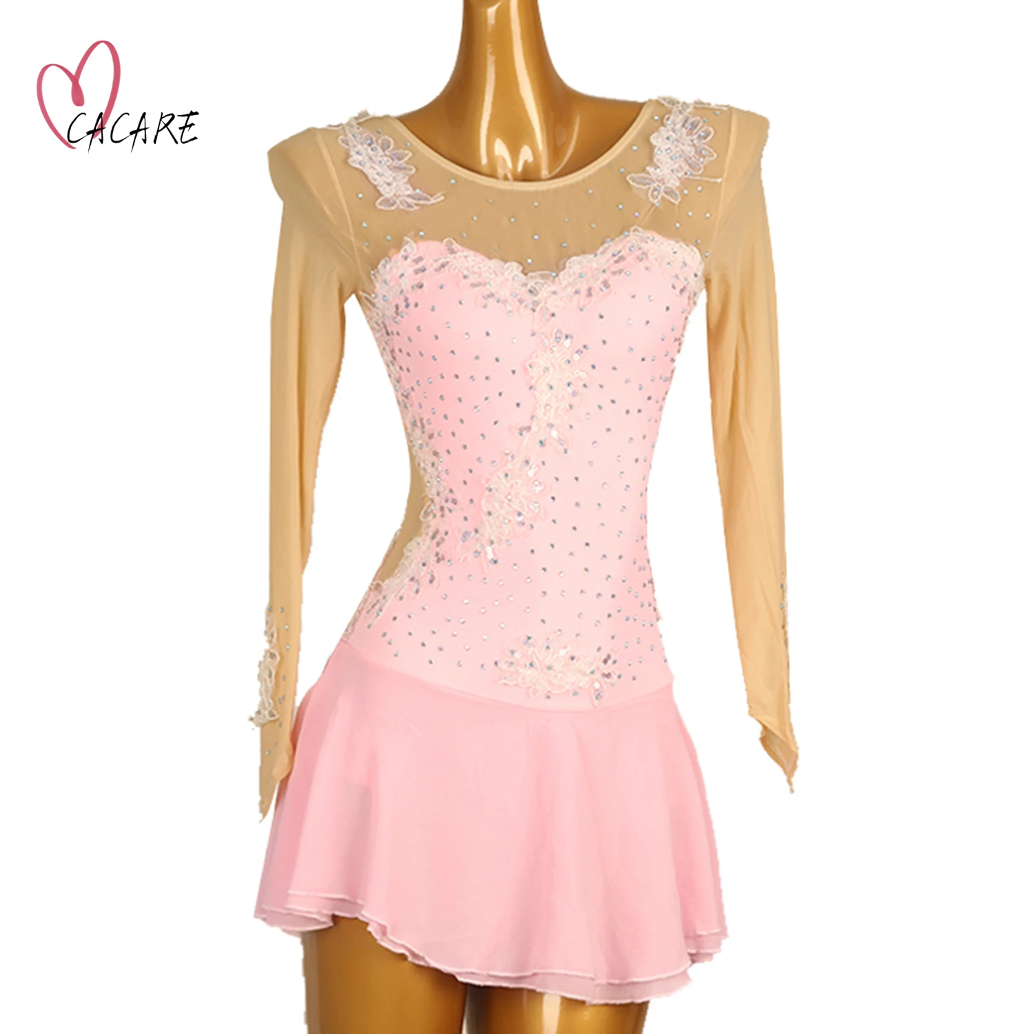 Figure Skating Dress Dance Wear Stage Costume Clothing Girl Children Clothes Artistic Ice Skating Dress Dance Leotard #166