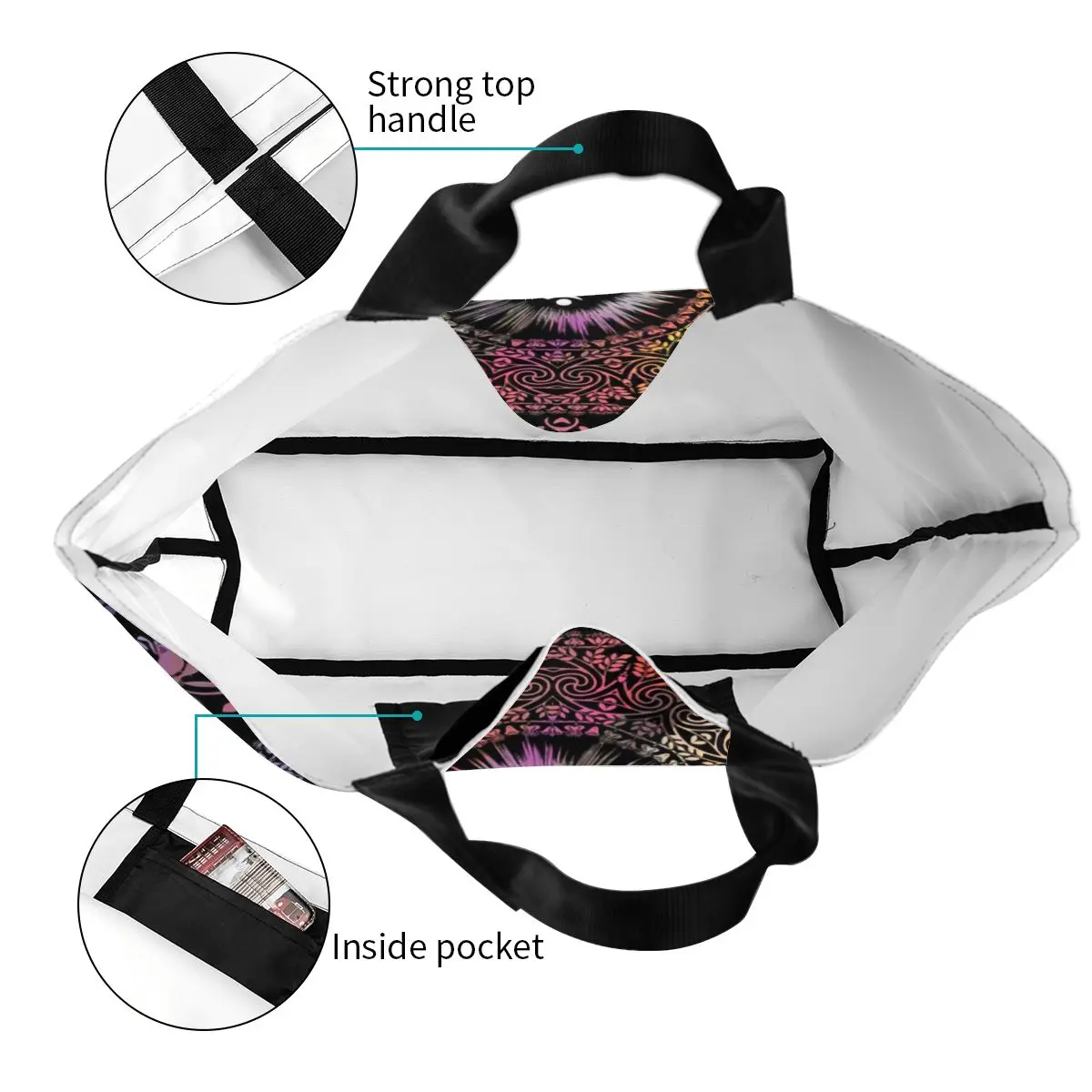 Personalizzato Mandala Om buddismo Aum Shopping Canvas Bag donna riutilizzabile grande capacità generi alimentari Zen Yoga meditazione Shopper Tote