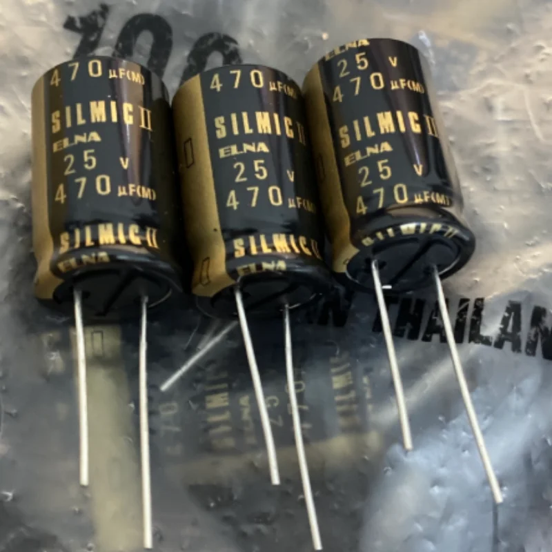 5PCS-30PCS  470UF 25V Japanese Ina ELNA capacitor 25V470UF SILMIC II copper pin RFS Brown God