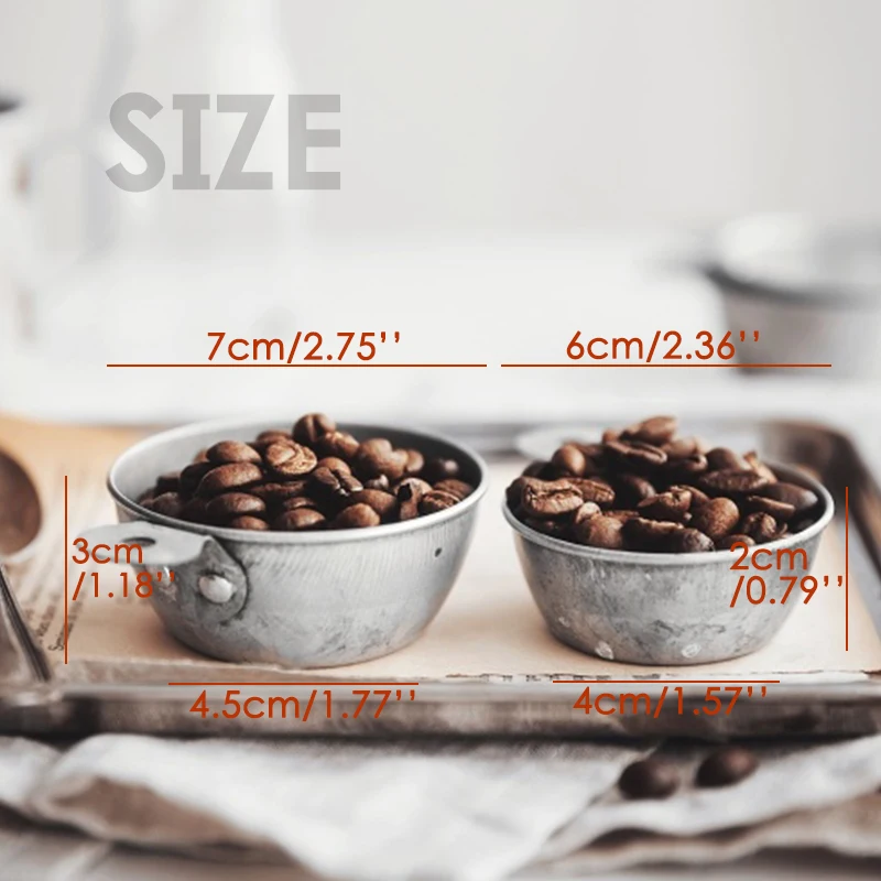 Retro Iron Mini Bowl Coffee Beans Tray Tablespoon Metal Decorative Food Photography Props Storage Spoon Kitchen Cafe Bakeware