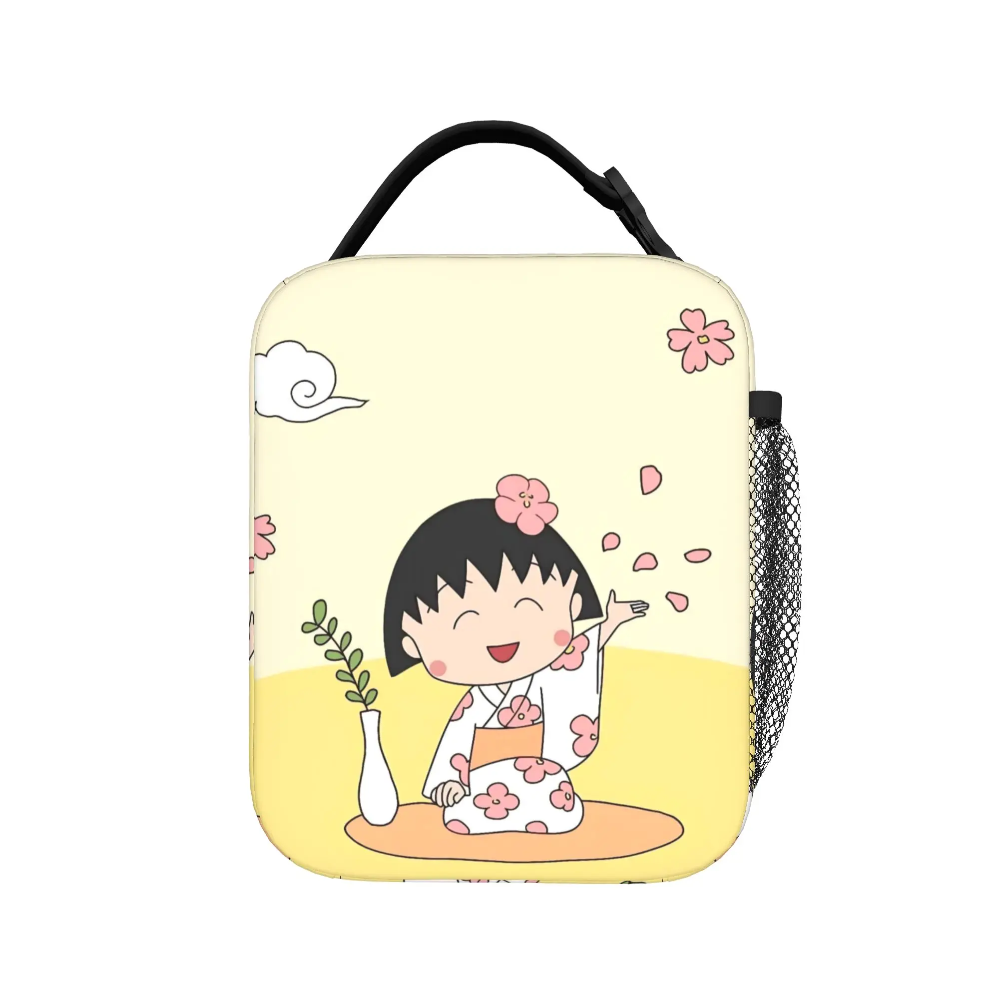 Marukos Japanese Anime Sakura Blossom Schoolgirl Kawaii Insulated Lunch Bags Portable  Reusable Cooler Bag Lunch Box Tote