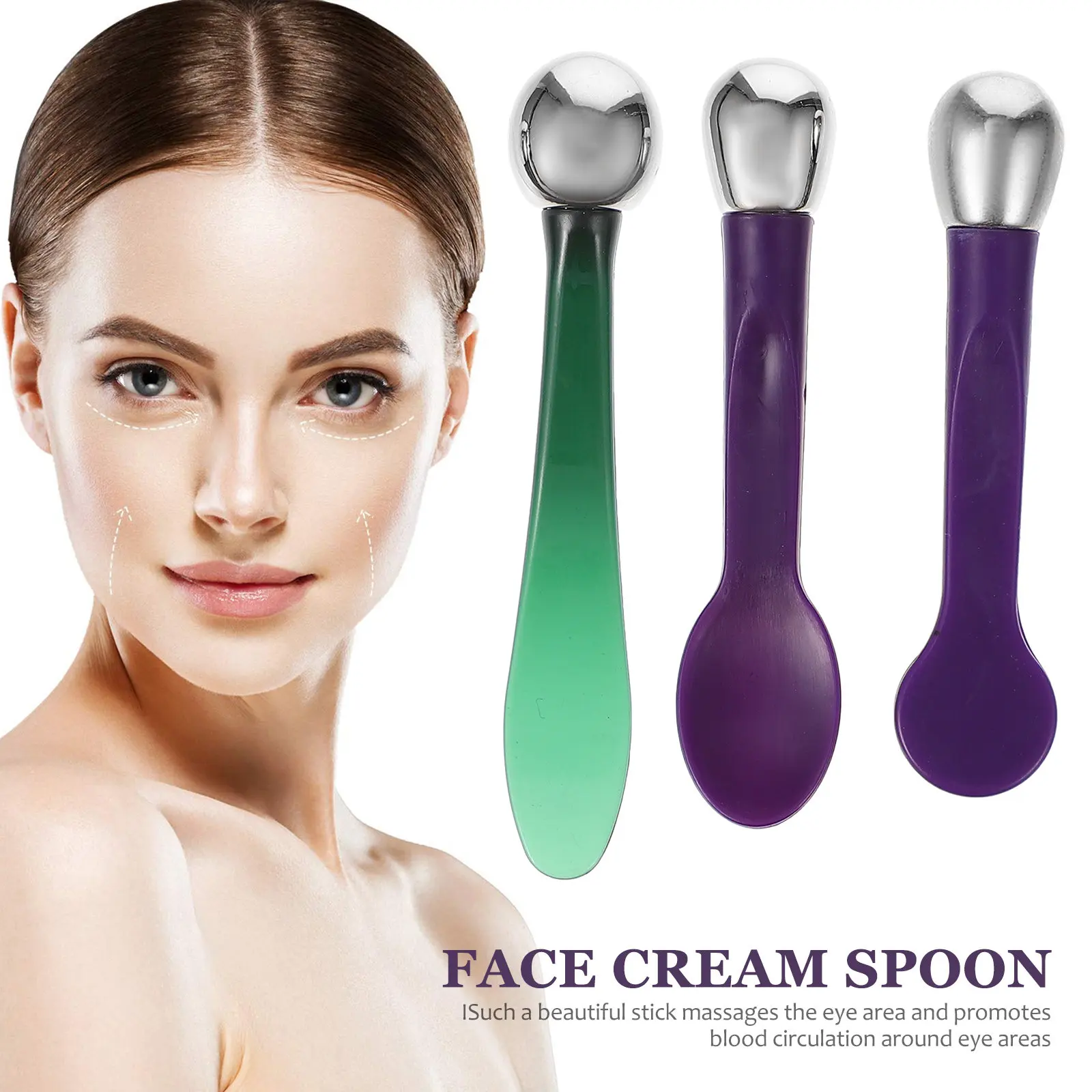 

Набор из 3-х массажных лопаток для крема для глаз, портативный инструмент для ухода за кожей лица и глаз, косметическая лопатка для ежедневного ухода