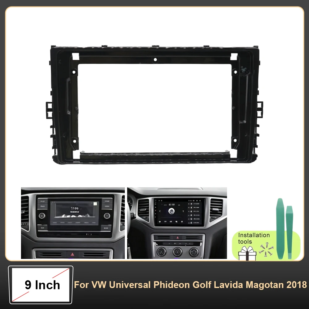9 Inch 2Din Car DVD Fascia Stereo Audio Video Panel Frame For VW Universal Phideon Golf Lavida Magotan 2018