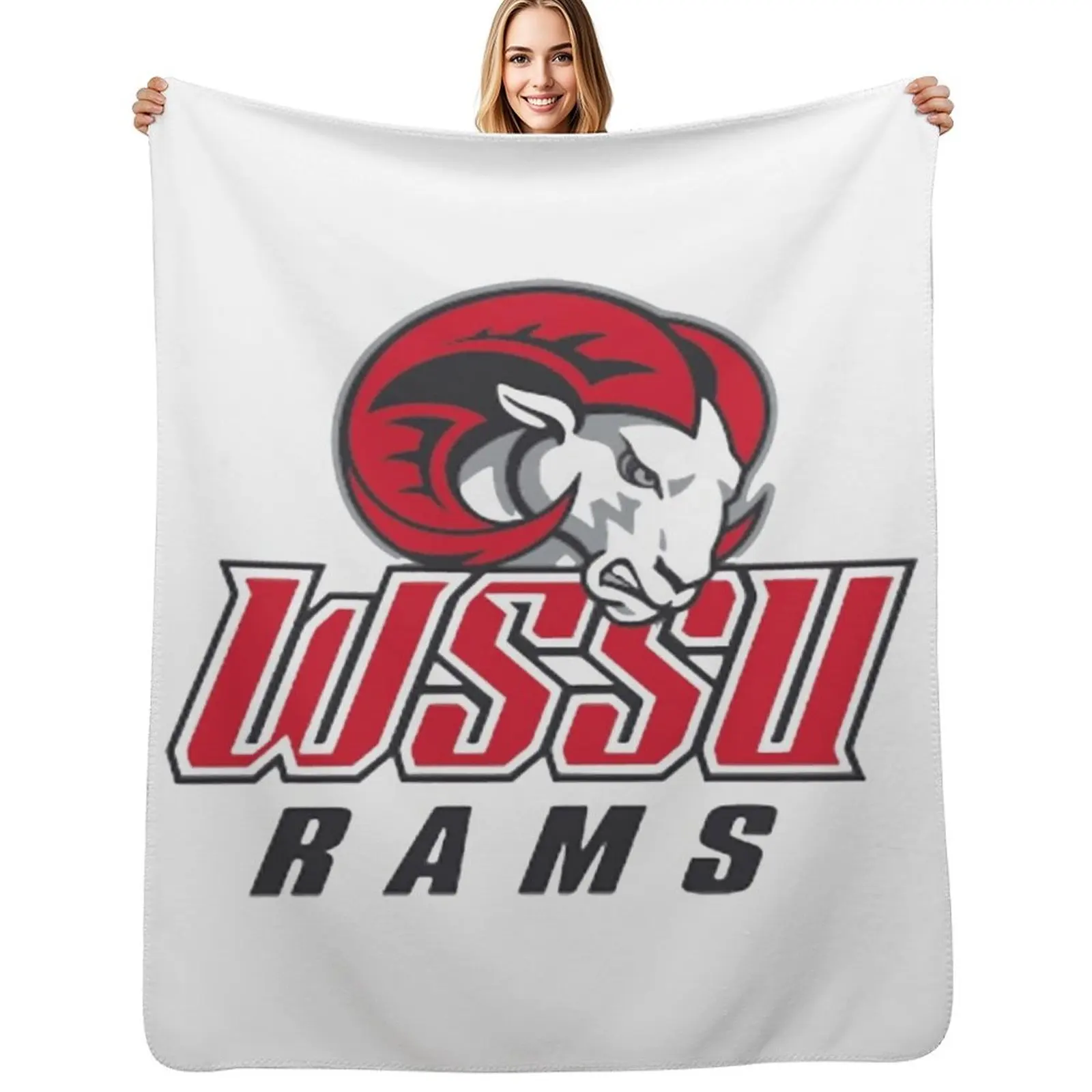 

WSSU Rams Red T-Shirt Throw Blanket Cute Plaid Luxury Throw halloween Bed Blankets