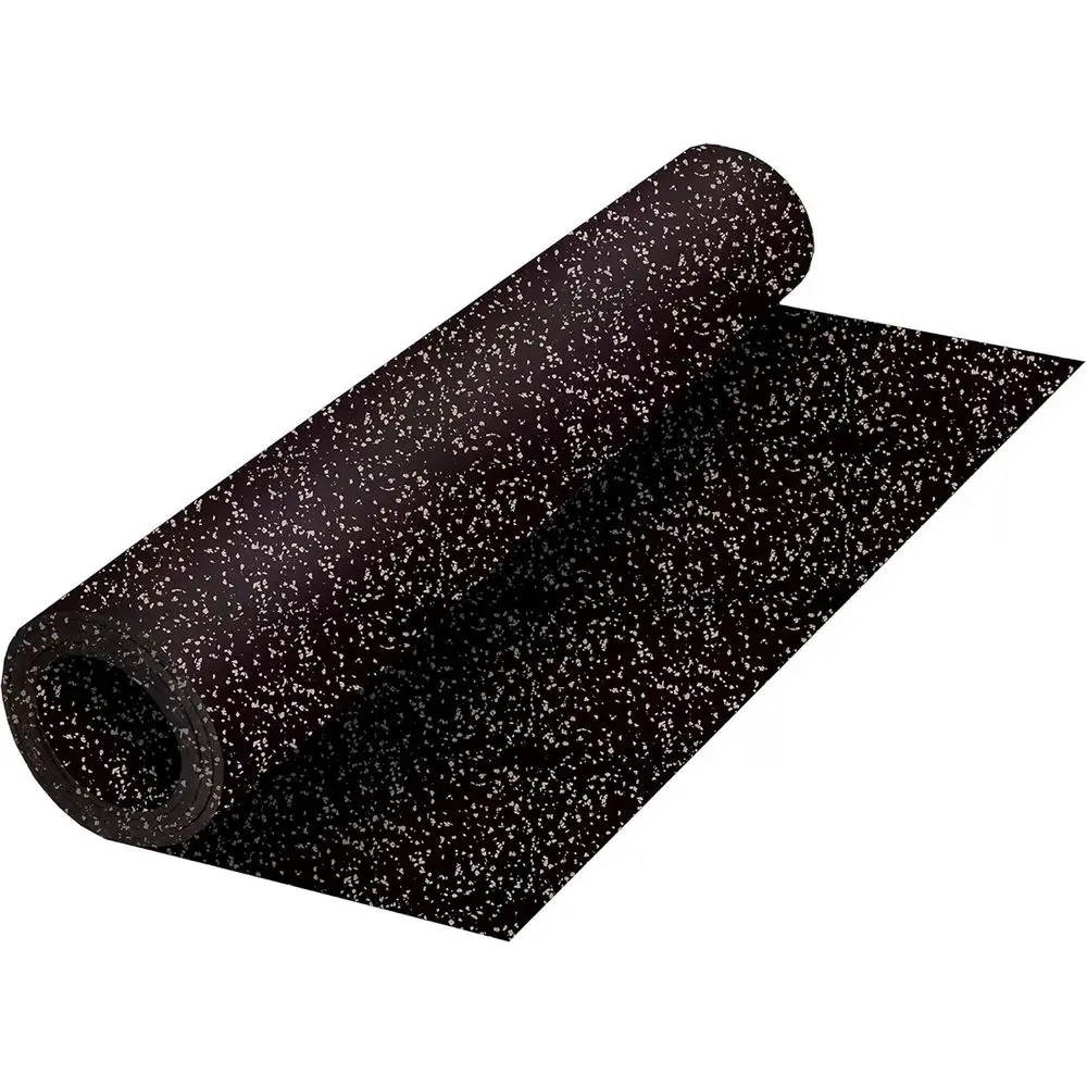 سجادة أرضية مطاطية لصالة الألعاب الرياضية - سميكة 8 مم - لفة أرضية رياضية واقية تجارية شديدة التحمل (10% رمادي، 4 × 20 بوصة)