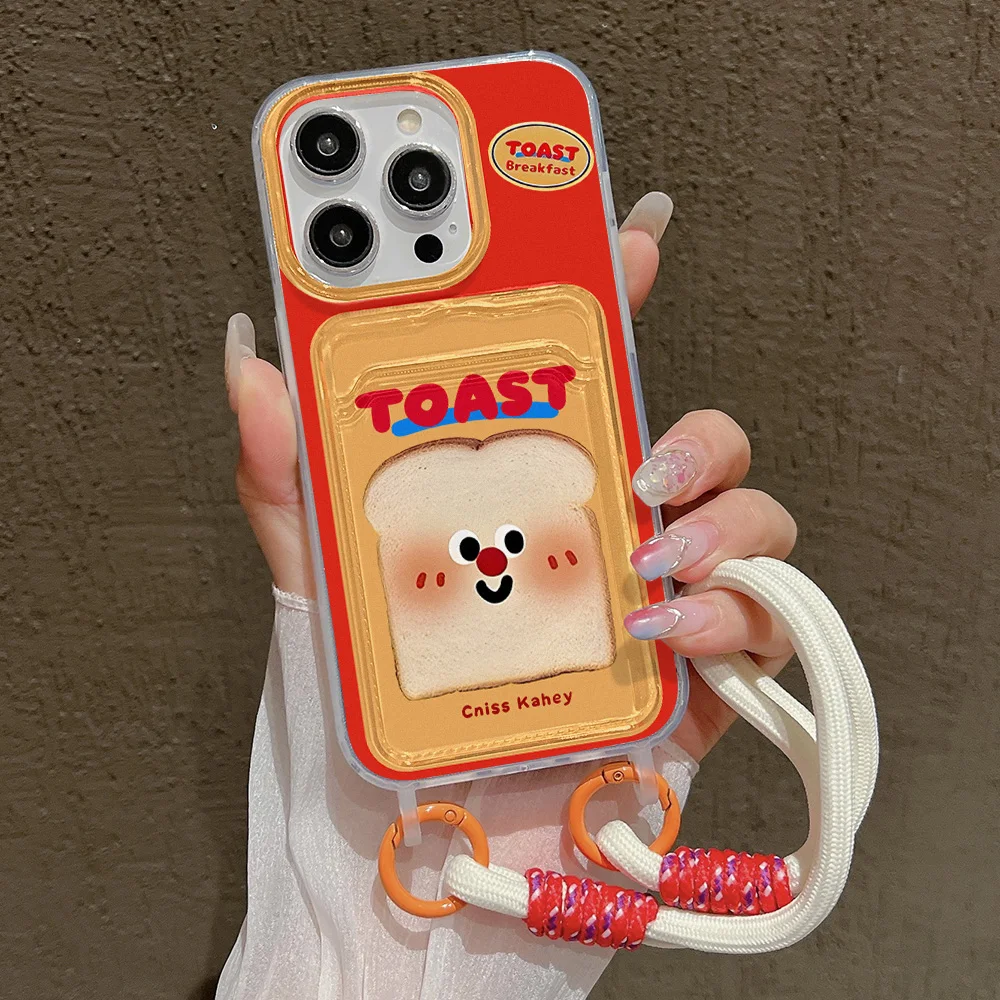 Cute Cartoon Phone Case For iPhone 11 Case iPhone 16 15 13 12 14 Pro Max 7 8 Plus XR X XS SE 2 3 Wrist Chain Soft Card Bag Cover - Image 3