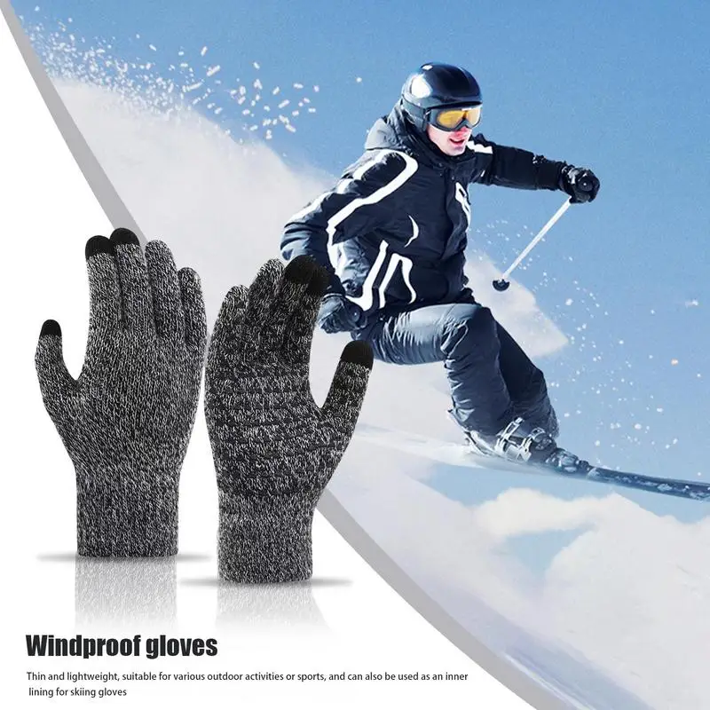 Gloves Touchscreen Warm Touchscreen Windproof Anti Slip Heated Gloves Cold Weather Thermal Warm Gloves Anti Slip Heated Gloves