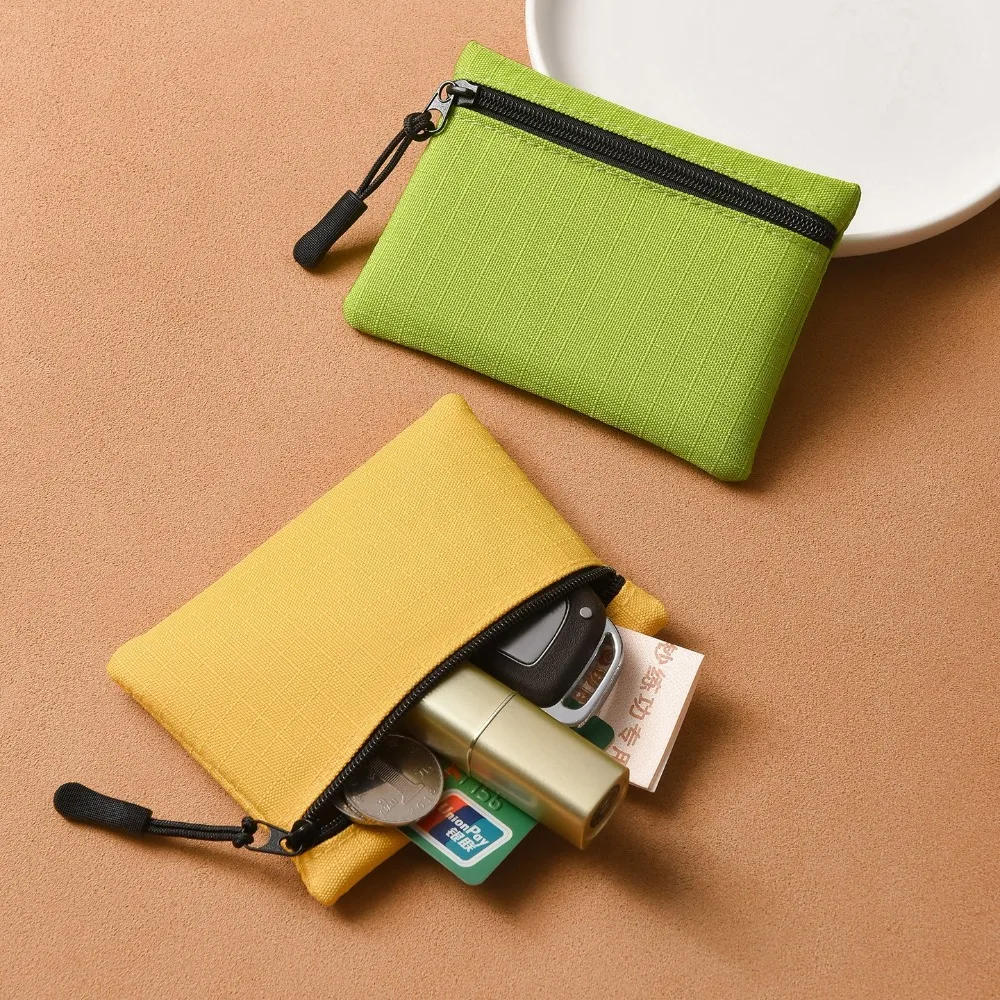 

Canvas Mini Coin Purse Simple Zipper Kid Storage Pouch Money Pocket Solid Color Coin Key Bag Women Men Cute Wallet Mini Purse