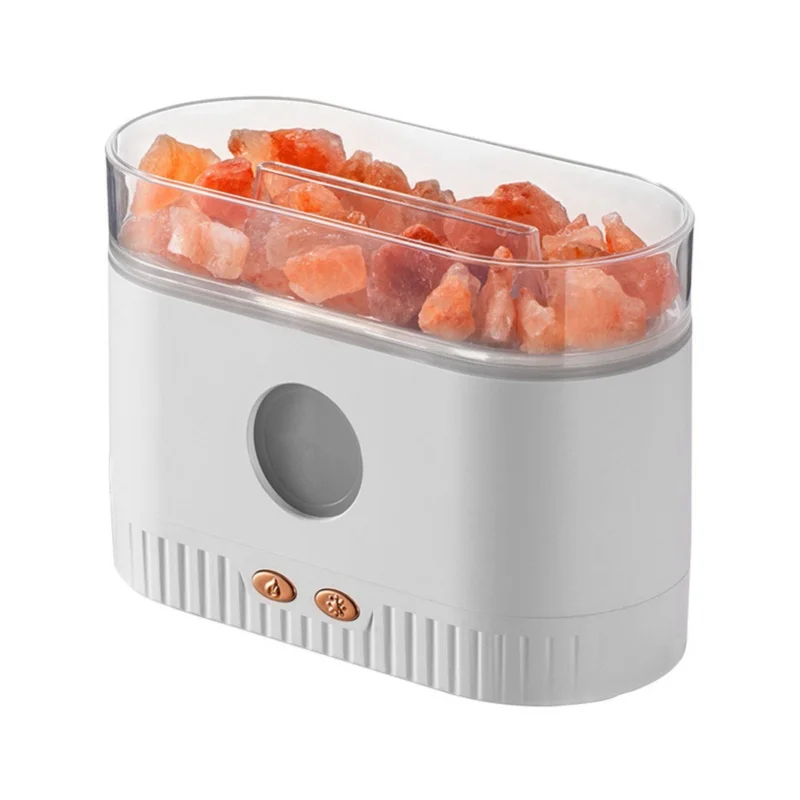 200ml Salt Crystal Aroma Diffuser USB Plug-In Automatic Essential Oil Diffuser for Bedroom Office - Salt Lamp Feature