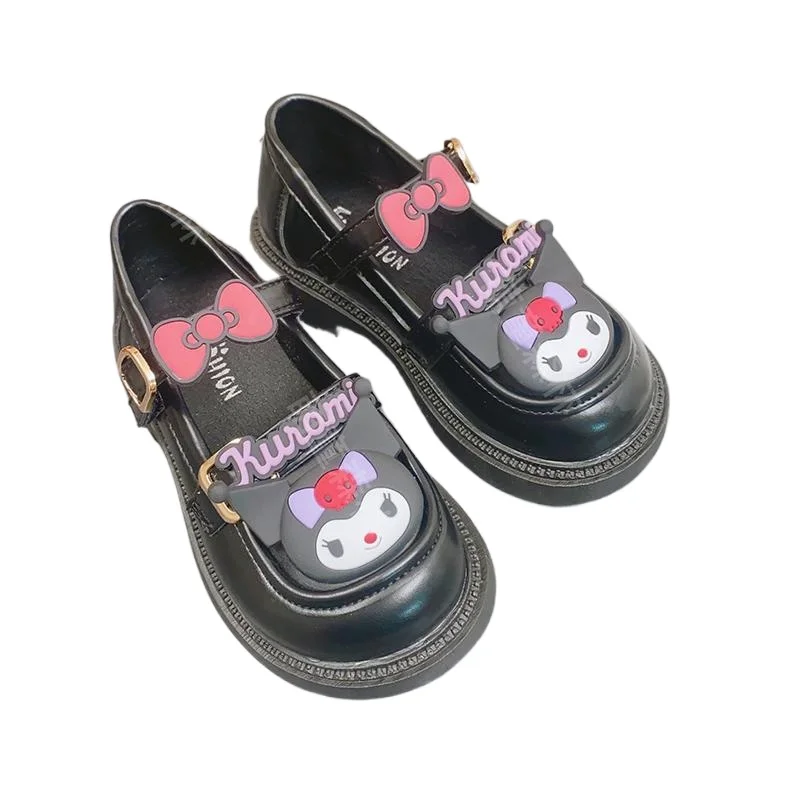 Spring Autumn Kawaii Sanrio Anime My Melody Children Leather Shoes Cute Kuromi Sweet Children Pu Sneakers Ins Gifts for Kids