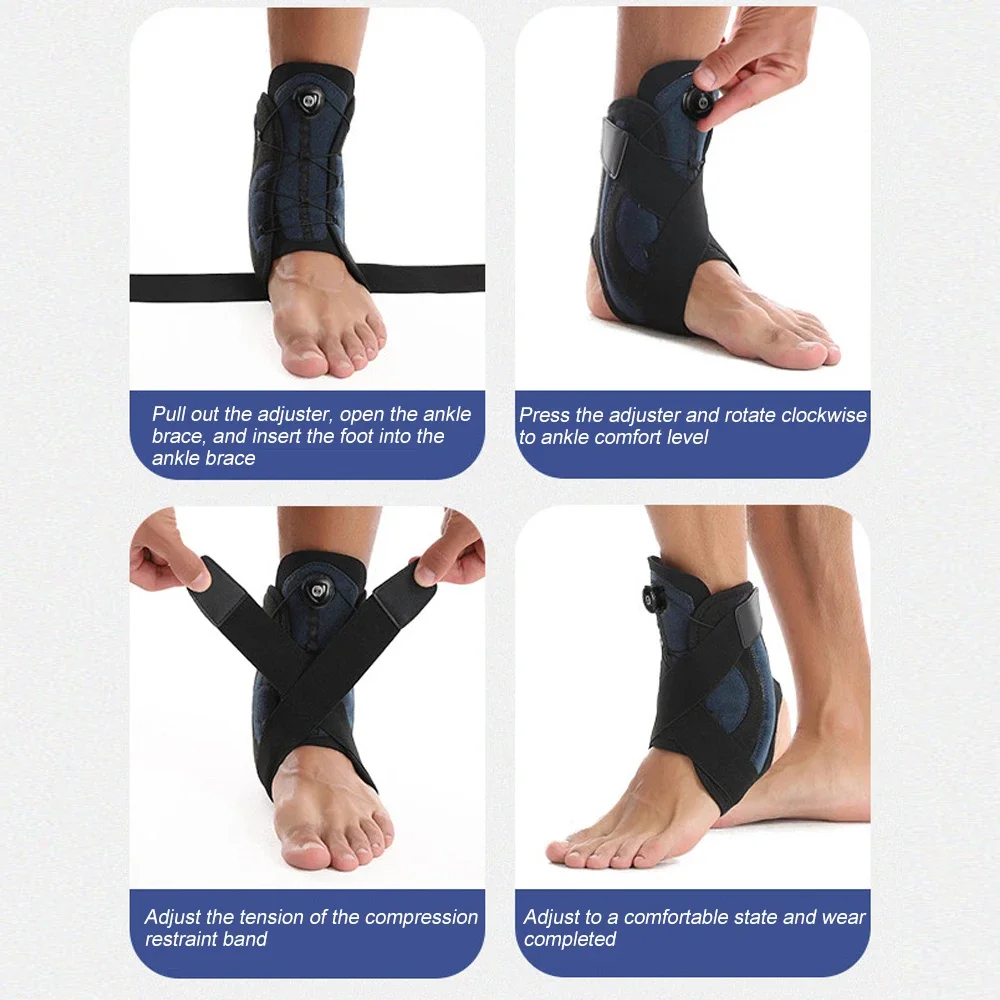 1/2PCS Upgrade Adjustable Knob Ankle Support Brace for Men & Women,Semi-Rigid Knee Stabilizer for Plantar Fasciitis Sports  ACL