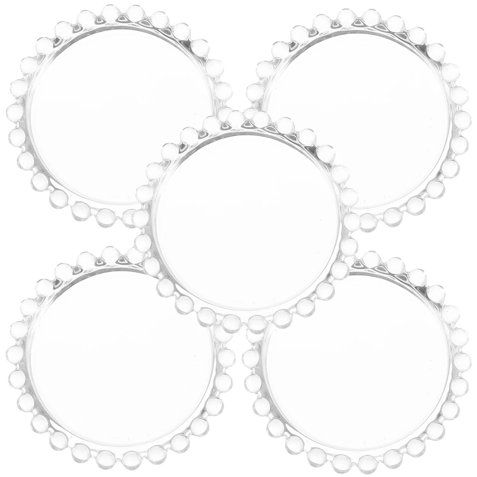 

5Pcs Clear Glass Holder Trays Transparent Rings Storage Jewelry Dish Romantic Table Decor Anti