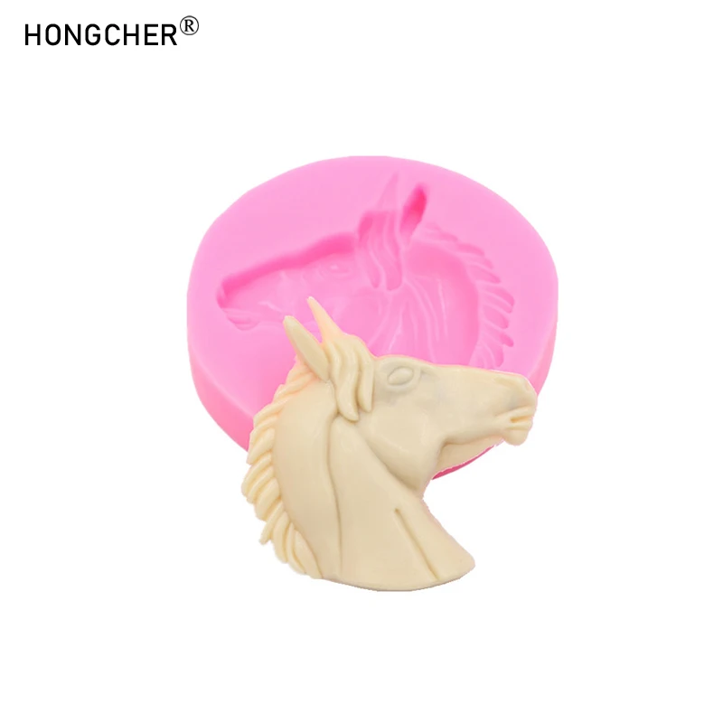 Pferdekopf-Pentagramm Harz-Schmuckzubehör Gießform DIY Handgemachte Schokoladen-Flip-Kuchen Backdekoration Silikonformen