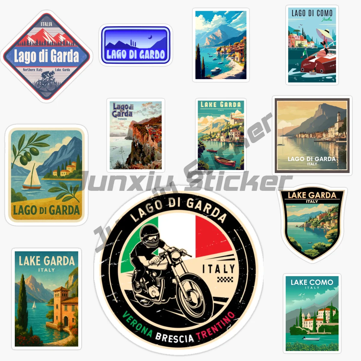 

ITALIA LAGO DI GARDA World Famous Building Car Stickers Aesthetic Travel Landmark Graffiti Phone Suitcase Luggage Guitar Decal