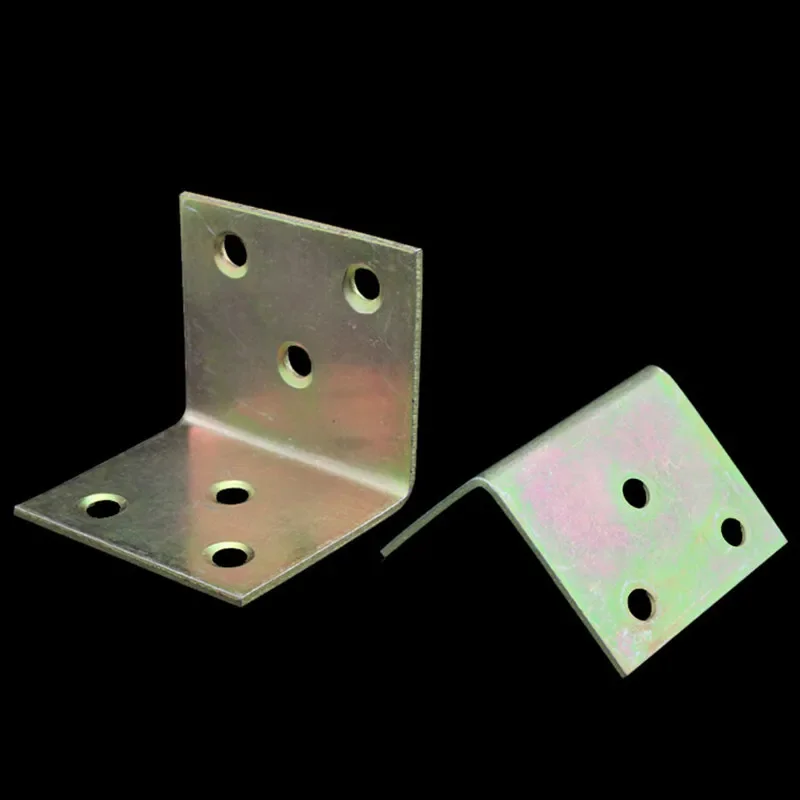 5Pcs Thickened Plated Color Angle Code 90 Degrees L-shaped Triangular Bracket Laminate Angle Iron Right Angle Furniture Conne