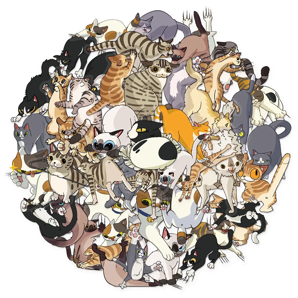 

50 шт., милые наклейки для домашних животных с кошачьими царапинами, справочники, сделай сам, колонки для багажа, скейтбординга, наклейки на чашку воды